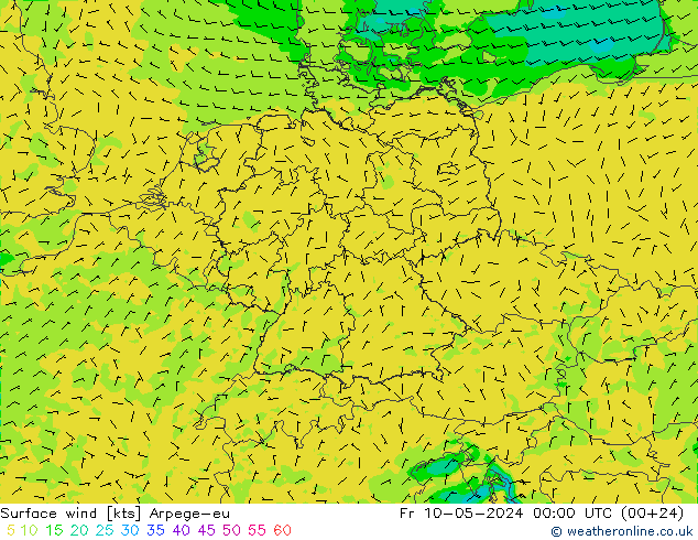 风 10 米 Arpege-eu 星期五 10.05.2024 00 UTC