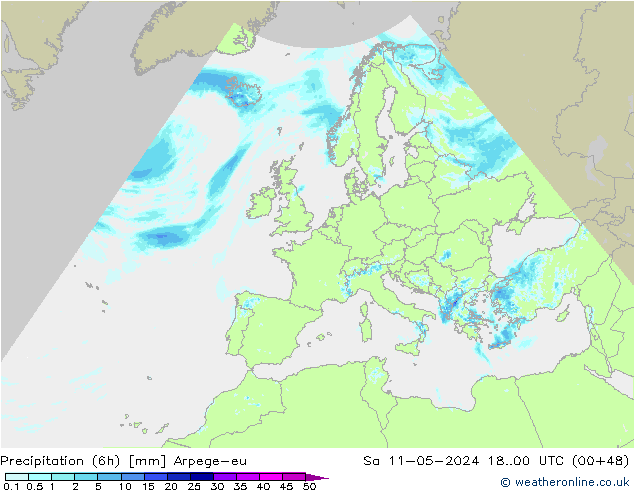 Yağış (6h) Arpege-eu Cts 11.05.2024 00 UTC
