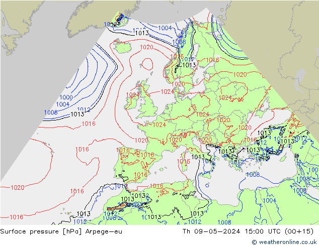 pression de l'air Arpege-eu jeu 09.05.2024 15 UTC
