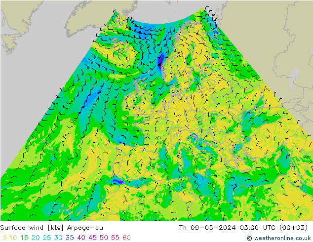 Bodenwind Arpege-eu Do 09.05.2024 03 UTC