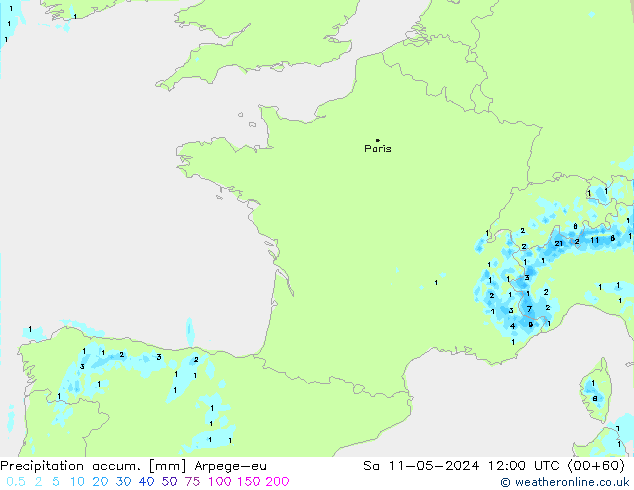 Nied. akkumuliert Arpege-eu Sa 11.05.2024 12 UTC