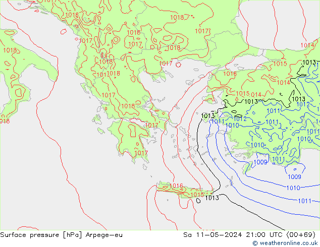 pression de l'air Arpege-eu sam 11.05.2024 21 UTC