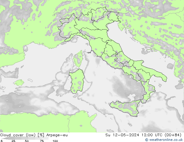 облака (низкий) Arpege-eu Вс 12.05.2024 12 UTC