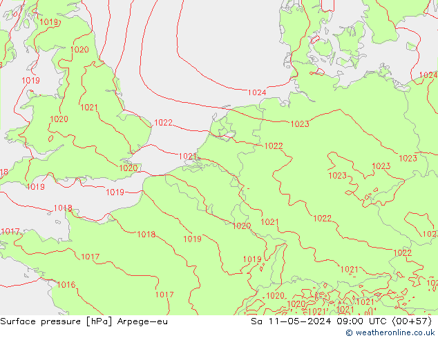pressão do solo Arpege-eu Sáb 11.05.2024 09 UTC
