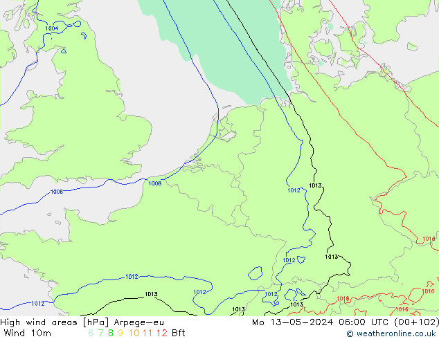 Izotacha Arpege-eu pon. 13.05.2024 06 UTC