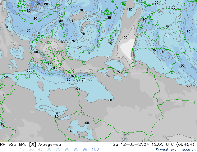 RH 925 hPa Arpege-eu Dom 12.05.2024 12 UTC