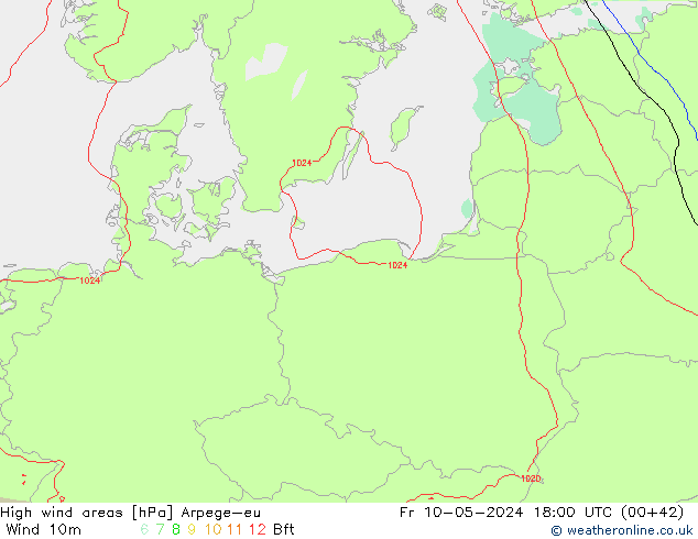 Windvelden Arpege-eu vr 10.05.2024 18 UTC
