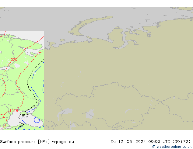 Presión superficial Arpege-eu dom 12.05.2024 00 UTC