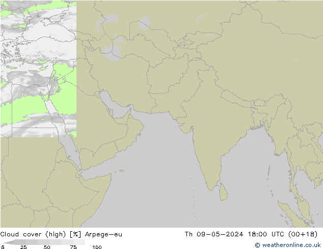 Bulutlar (yüksek) Arpege-eu Per 09.05.2024 18 UTC