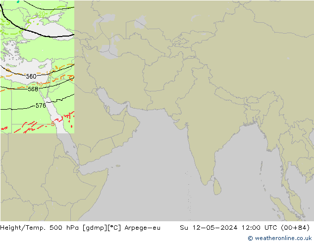 Height/Temp. 500 hPa Arpege-eu So 12.05.2024 12 UTC