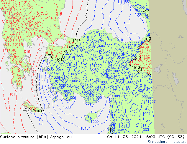 Surface pressure Arpege-eu Sa 11.05.2024 15 UTC