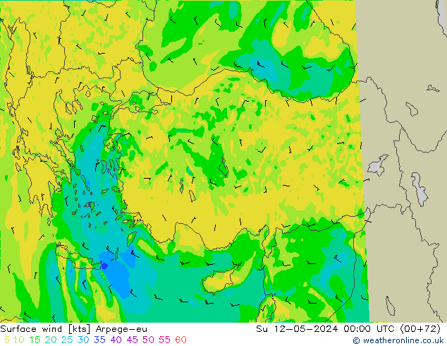 Surface wind Arpege-eu Su 12.05.2024 00 UTC
