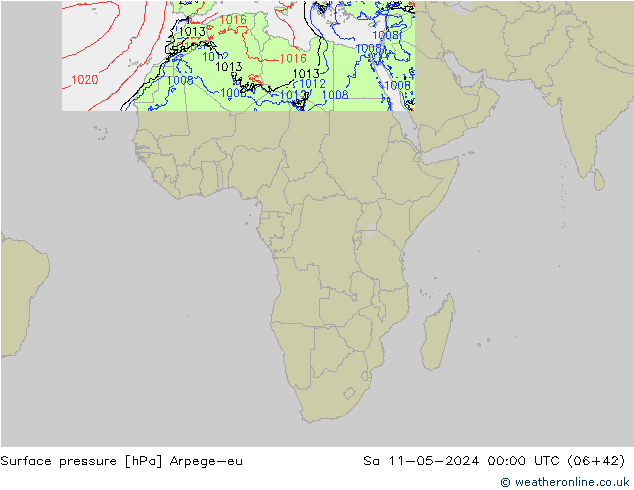 приземное давление Arpege-eu сб 11.05.2024 00 UTC