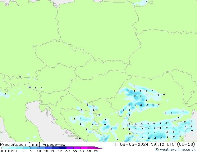 Precipitation Arpege-eu Th 09.05.2024 12 UTC