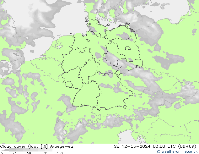 nízká oblaka Arpege-eu Ne 12.05.2024 03 UTC