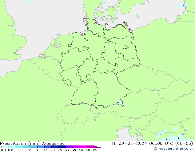 降水 Arpege-eu 星期四 09.05.2024 09 UTC
