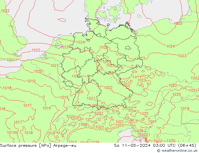 pressão do solo Arpege-eu Sáb 11.05.2024 03 UTC