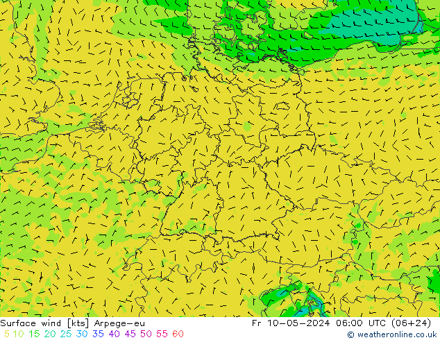 风 10 米 Arpege-eu 星期五 10.05.2024 06 UTC