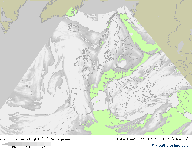Wolken (hohe) Arpege-eu Do 09.05.2024 12 UTC