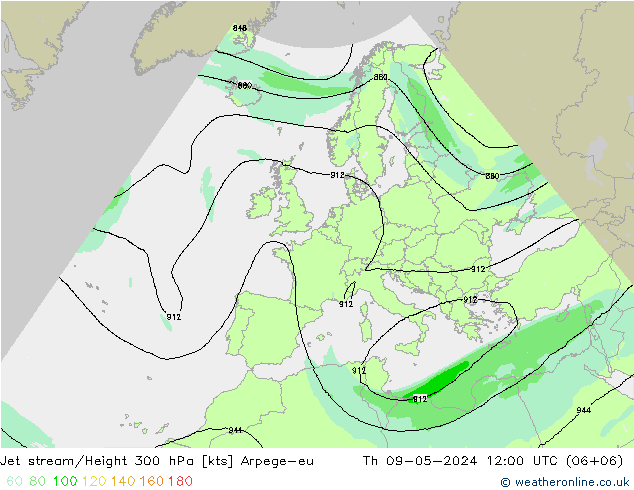 高速氣流 Arpege-eu 星期四 09.05.2024 12 UTC