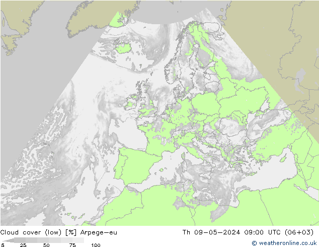 云 (低) Arpege-eu 星期四 09.05.2024 09 UTC