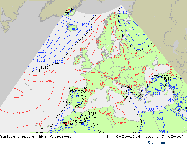 pression de l'air Arpege-eu ven 10.05.2024 18 UTC