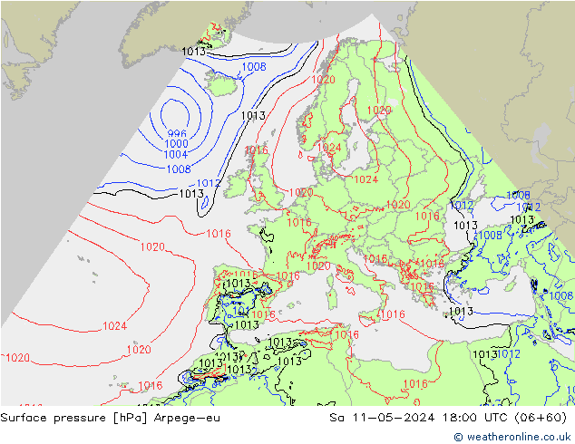 pression de l'air Arpege-eu sam 11.05.2024 18 UTC