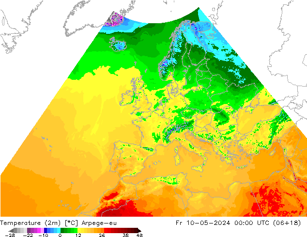 Temperature (2m) Arpege-eu Fr 10.05.2024 00 UTC