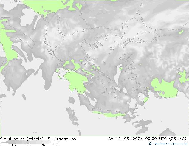 nuvens (médio) Arpege-eu Sáb 11.05.2024 00 UTC