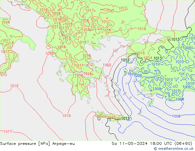 pressão do solo Arpege-eu Sáb 11.05.2024 18 UTC