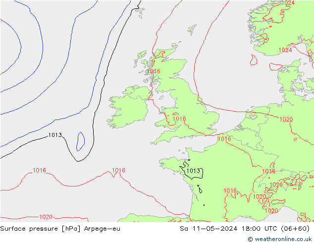 pressão do solo Arpege-eu Sáb 11.05.2024 18 UTC