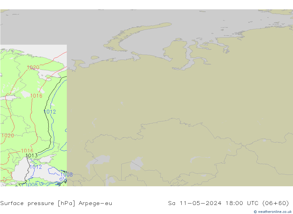 Bodendruck Arpege-eu Sa 11.05.2024 18 UTC