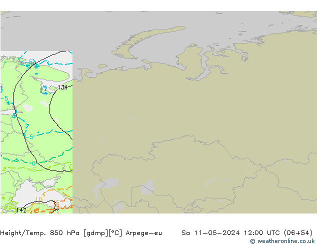 Height/Temp. 850 hPa Arpege-eu  11.05.2024 12 UTC