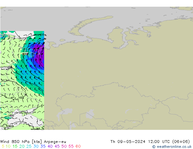  850 hPa Arpege-eu  09.05.2024 12 UTC