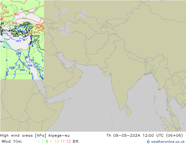 High wind areas Arpege-eu  09.05.2024 12 UTC