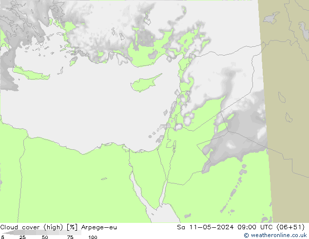 nuvens (high) Arpege-eu Sáb 11.05.2024 09 UTC