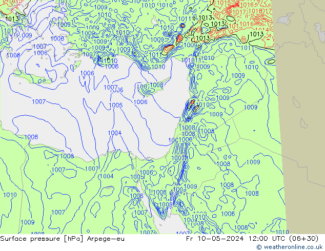 Surface pressure Arpege-eu Fr 10.05.2024 12 UTC