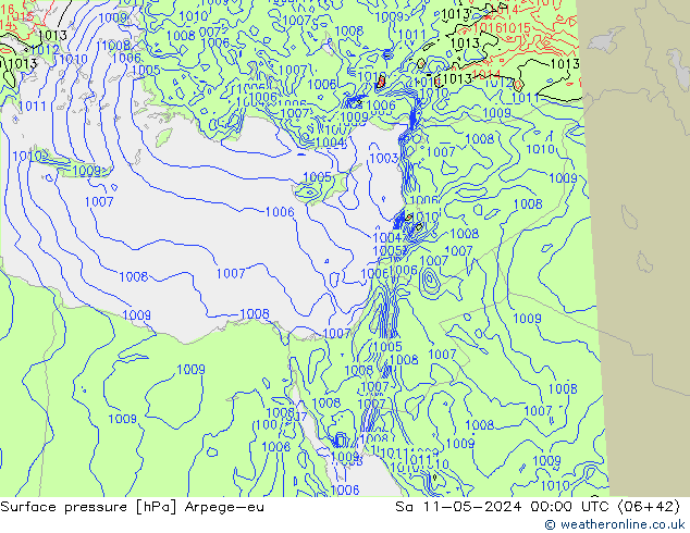 Surface pressure Arpege-eu Sa 11.05.2024 00 UTC