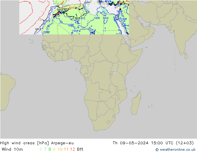 Izotacha Arpege-eu czw. 09.05.2024 15 UTC