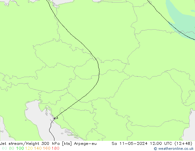 Jet stream Arpege-eu Sáb 11.05.2024 12 UTC