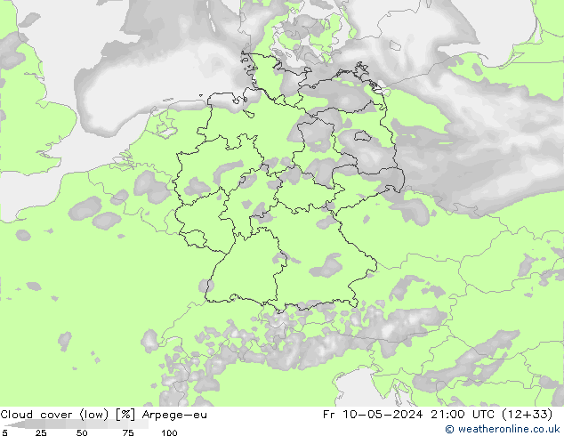 Nubi basse Arpege-eu ven 10.05.2024 21 UTC