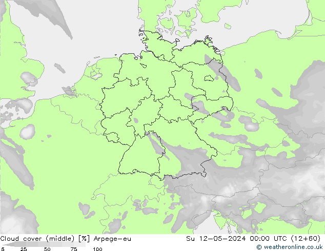 Nubes medias Arpege-eu dom 12.05.2024 00 UTC