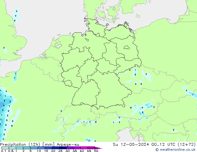 Precipitation (12h) Arpege-eu Su 12.05.2024 12 UTC
