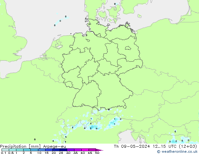 降水 Arpege-eu 星期四 09.05.2024 15 UTC