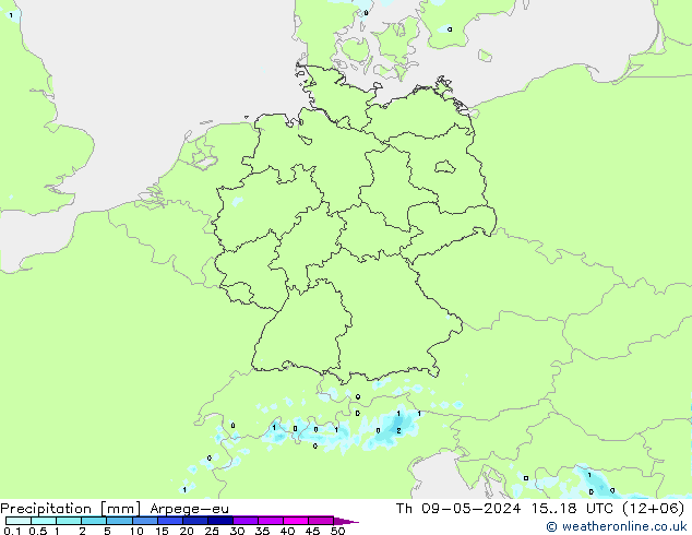 降水 Arpege-eu 星期四 09.05.2024 18 UTC