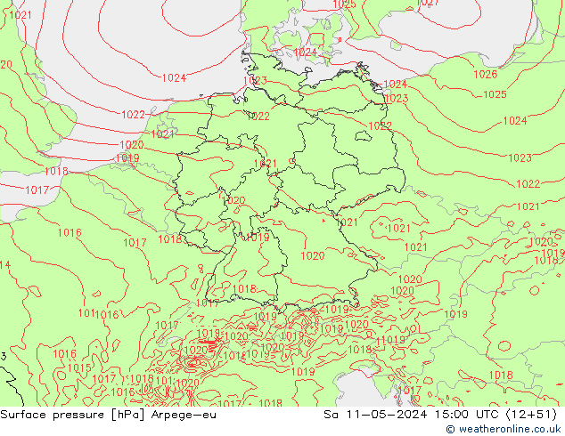 Luchtdruk (Grond) Arpege-eu za 11.05.2024 15 UTC