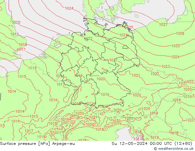 приземное давление Arpege-eu Вс 12.05.2024 00 UTC