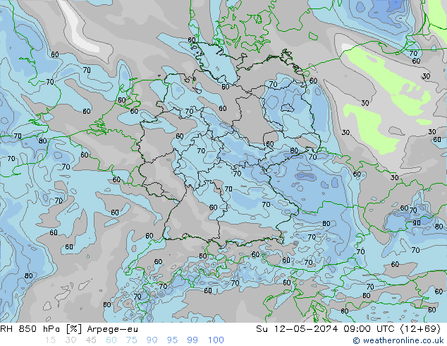 850 hPa Nispi Nem Arpege-eu Paz 12.05.2024 09 UTC