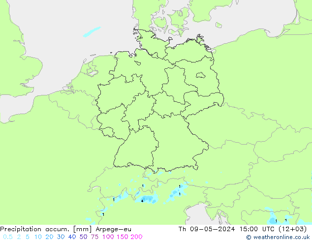 Toplam Yağış Arpege-eu Per 09.05.2024 15 UTC