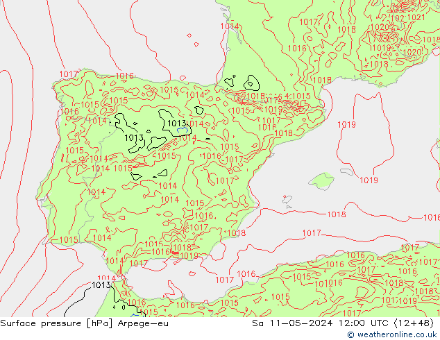 pressão do solo Arpege-eu Sáb 11.05.2024 12 UTC